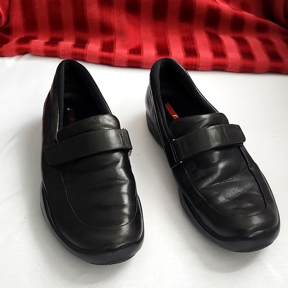 Prada sports loafer black size 38 1/2 UK 8 1/2 us - Picture 1 of 9